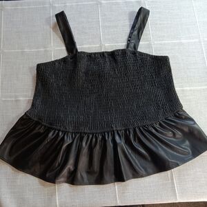 Torrid Faux Leather Black Sleeveless Women's Top NWT